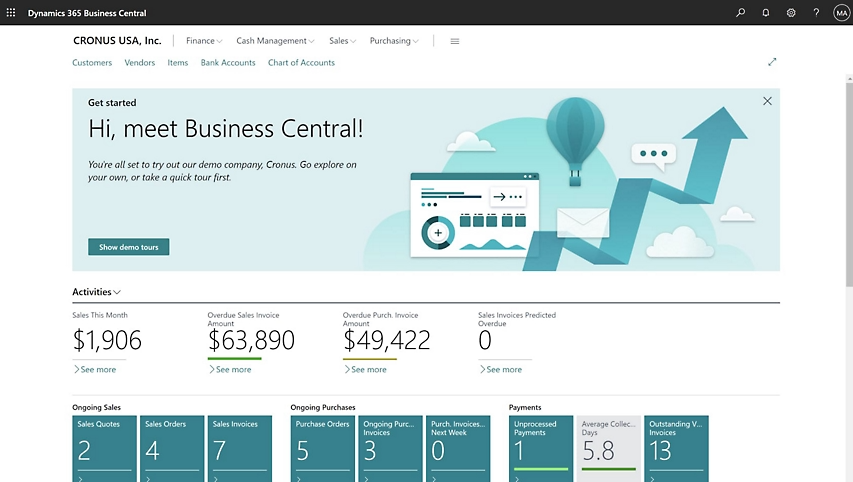 Business Central , an ERP by Microsoft Dynamics 365