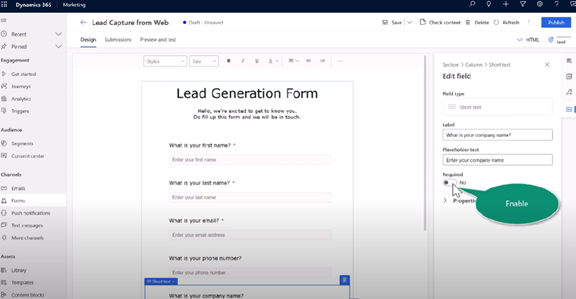 How to Create a Form in Dynamics 365 Marketing | Gestisoft