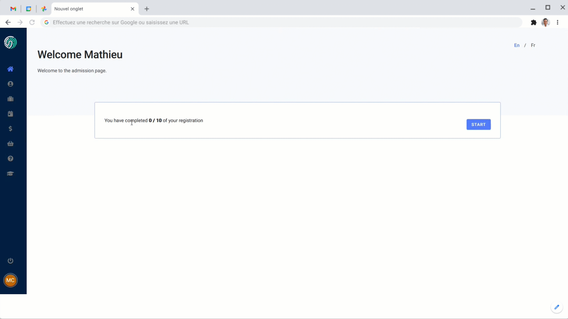 GIF showing the registration process of a new member via the Legio platform