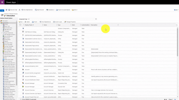 GIF showing how to create a new entity in Dynamics 365 Field Service